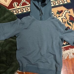 Boss Textured Blue Hoodie